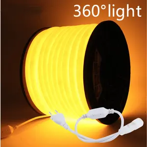 12V 24V 110V 220V Super Bright Waterproof SMD Neon Strip 14mm Round 360 Degree LED Neon Flex