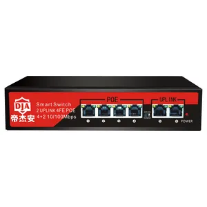 10/100M 6 port RJ45 4 port PoE Switch for IP camera and other network devices