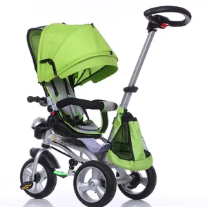 Luxus hochwertiges Dreirad mit Sonnenschutz/Kinderwagen Dreirad mit 3 Rad Gummi rädern Baby Trike Großhandel