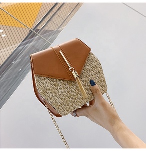 Nuova Borsa Estiva Popolare da <span class=keywords><strong>Donna</strong></span>, Borsa a Tracolla Boho con Catena, <span class=keywords><strong>Pochette</strong></span> in Rattan con Nappa - Product Image 5