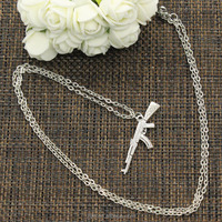 Collier pendentif AK-47 en argent plaqué fait main, modèle 2017, très populaire à Yiwu, collier ras-du-cou personnalisé en métal tendance