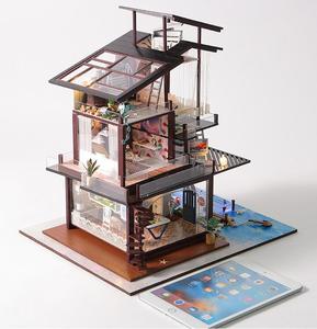 Romántico estilo europeo DIY molde casa <span class=keywords><strong>de</strong></span> <span class=keywords><strong>muñecas</strong></span> muebles <span class=keywords><strong>de</strong></span> imitación para niños hechos <span class=keywords><strong>de</strong></span> <span class=keywords><strong>madera</strong></span> - Product Image 2