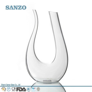 sanzo dc12007 hechos a mano fabricante de vidrio hecho a mano de cristal transparente de color rojo vino jarra de vidrio - Product Image 1