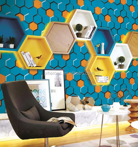 Papel Tapiz <span class=keywords><strong>3D</strong></span> de Diseño Hexagonal Moderno para Decoración del Hogar - Product Image 1