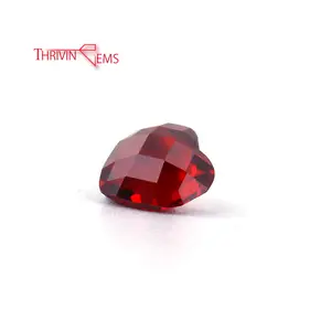 Corazón brillante cz suelto varios naranja rojo cz piedras del diamante