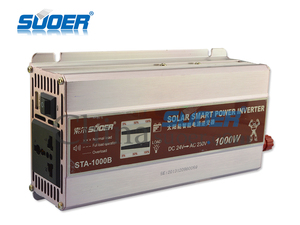 Suoer שמש כוח שונה סינוס גל מהפך <span class=keywords><strong>24v</strong></span> <span class=keywords><strong>220v</strong></span> מהפך 60hz 1kw - Product Image 2