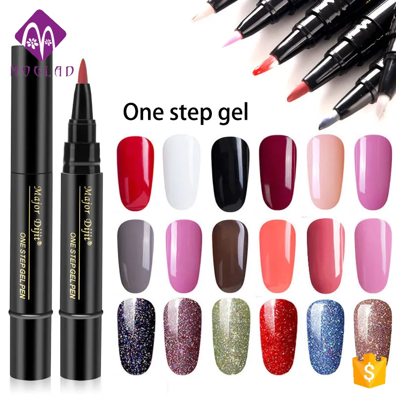 China new fashion one step gel polish 5ml nail art one step gel pen 18 colors one step gel polish for nail