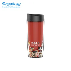 Aangepaste Dubbelwandige Plastic Acryl Drinken Geïsoleerde Tumbler Met Verwijderbare Pet/Pvc/Papier Insteekkaart En Deksel