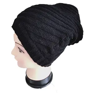 Whosale knit jacquard pattern fashion ladies men knitted beanie hat