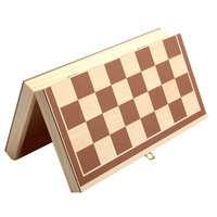 Jeu de Dames et Jeu d'Échecs International Pliant en Bois