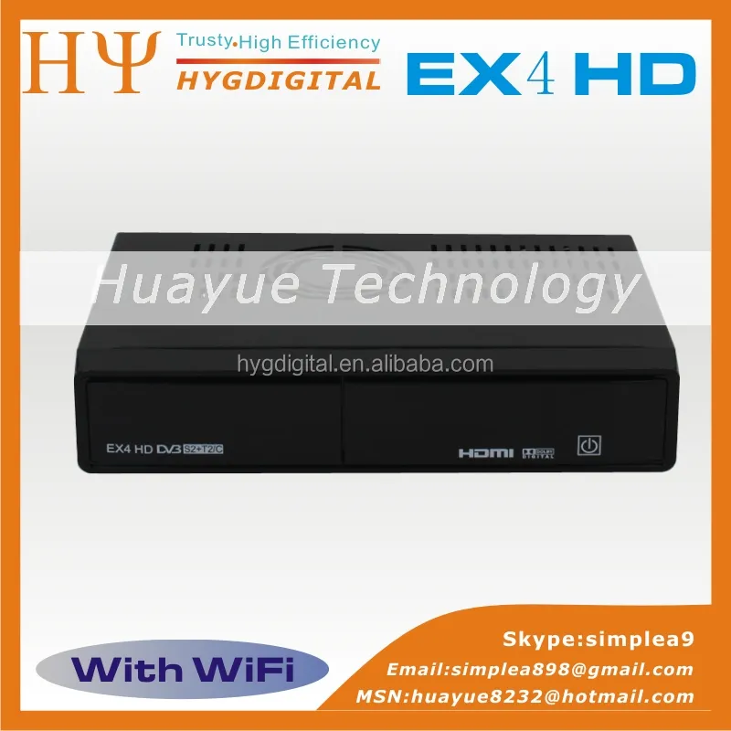 Genuine HEROBOX EX4 HD Linux CAIXA HD WI-FI DVB-S2 + T2/C HD Enigma2 Linux Receptor de tv Via Satélite