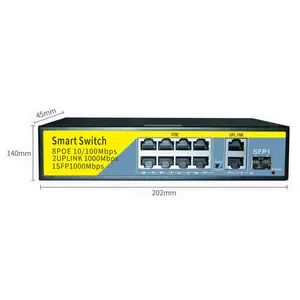 حار بيع إيثرنت بو التبديل جيجابت 10/100/1000Mpbs 48V IEEE 802.3af/في الطاقة عبر نظام الدائرة التلفزيونية المغلقة PoE التبديل 8 ميناء غير المدارة p