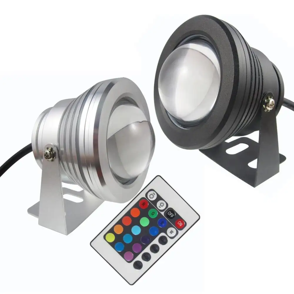 Lumière de fontaine sous-marine LED RGB, 16 couleurs 10W 12V, 800lm, piscine, étang, Aquarium, lampe LED, étanchéité IP68