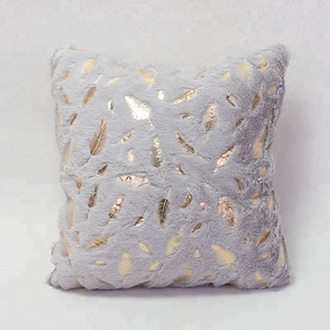 Cheersee Silver Golden Stamping White Fluffy Fur Pillow Outdoor Kids <strong>Cushion</strong> Cover Floor Shaggy Pillow <strong>Bench</strong> <strong>Cushion</strong> with Zipper - Product Image 2