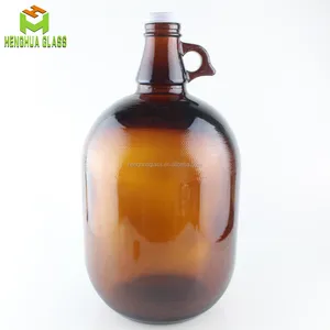 גבוהה באיכות 128 oz 4000 ml 4L גדול אמבר זכוכית בירה יין רוטן בקבוק עם בורג כובע