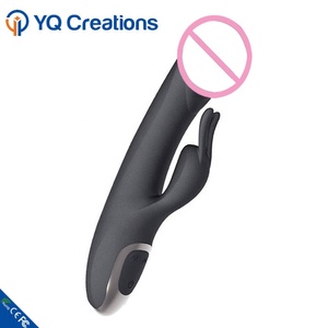 12 velocità Femminile Doppio Motore Molle Del Silicone Dildo di Vibrazione Nero Vibratore Del Coniglio Delle Donne - Product Image 4