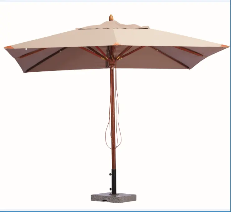 3*3 m indonesië hard hout parasol leisure patio paraplu outdoor midden houten parasol
