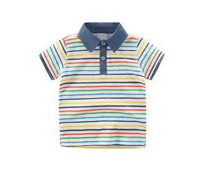ATS48 Wholesale Clothing Summer100% cotton custom striped polo shirt kids polo shirts