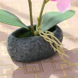 V-1229 piante artificiali vasi di seta artificiale <span class=keywords><strong>orchidea</strong></span> fiori <span class=keywords><strong>In</strong></span> <span class=keywords><strong>vaso</strong></span> ovale per la decorazione della tavola - Product Image 2