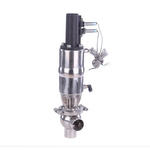 Vệ sinh lớp aseptic thép không gỉ SS316L SS304 20 mô hình L loại apv khí nén Hàn đảo chiều van với 2 công tắc lân cận - Product Image 2