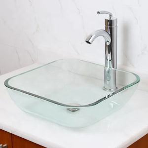 Lavabo Quadrato in Vetro Satinato Mini per Bagno - Product Image 5