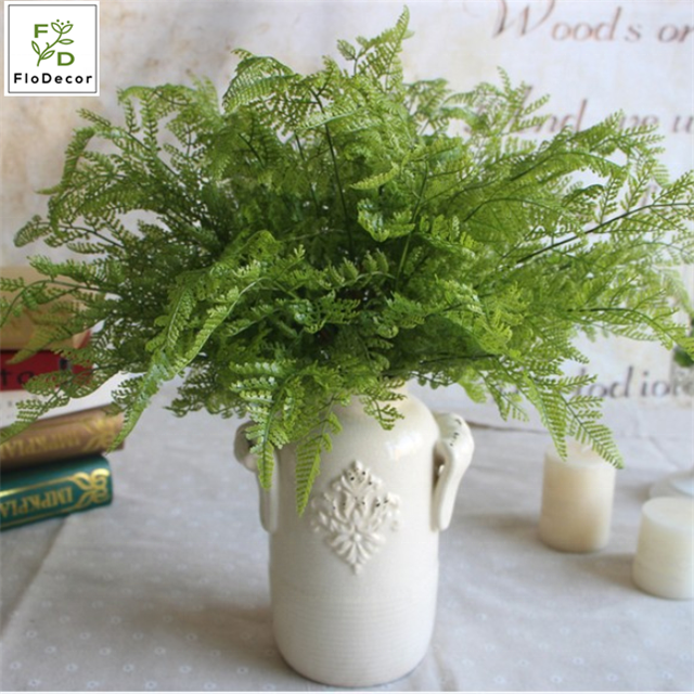 Artificial Real Touch African Fern Grass Greenery Plants Plastic Leaves Wedding Decoration