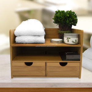 3-Tier Bamboo Wood Office <strong>Desk</strong> Organizer <strong>with</strong> <strong>Drawers</strong> - Product Image 2