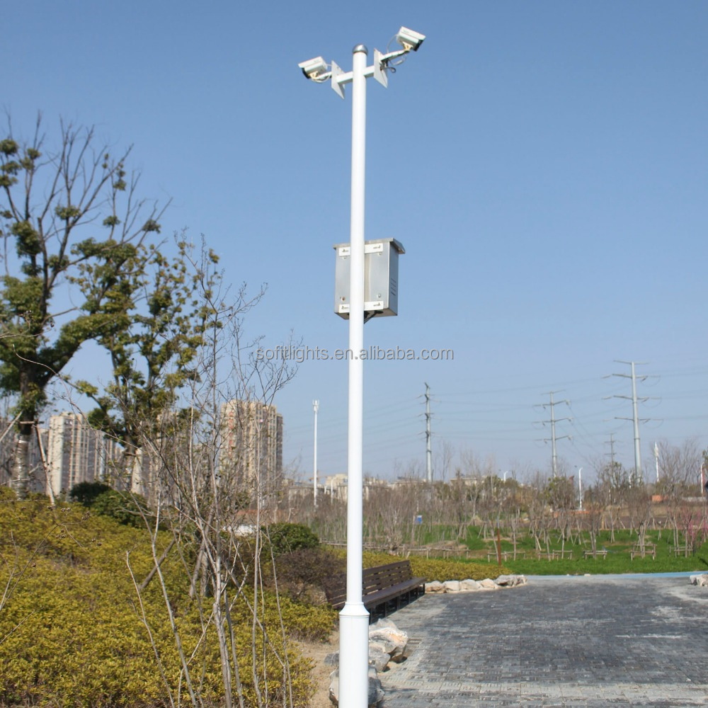 CCTV câmera de monitoramento de segurança montado pólo, pólo de aço galvanizado