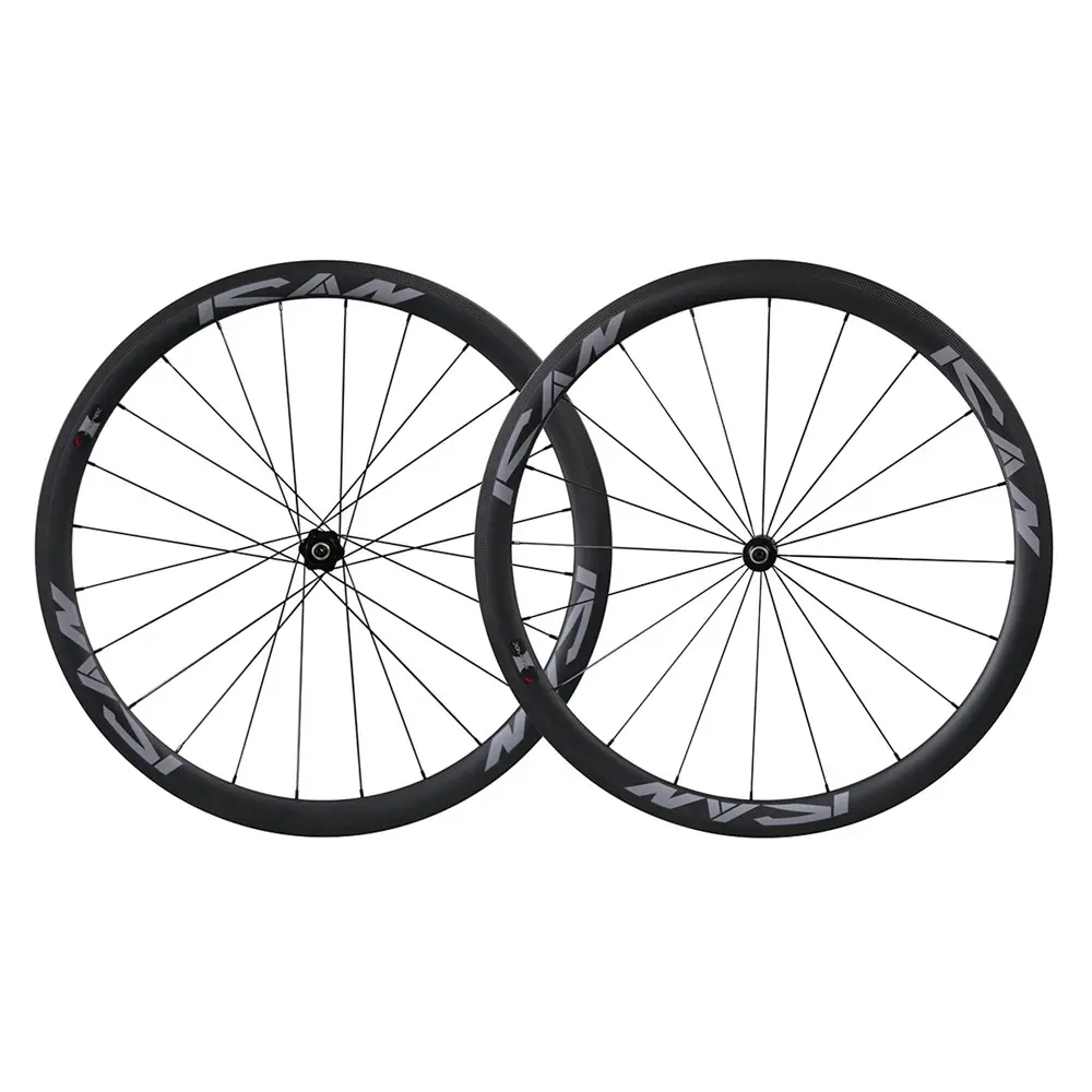 700C Della Graffatrice del Carbonio Wheelset Della Bici Della Strada Ruota In Carbonio Ultra Leggero