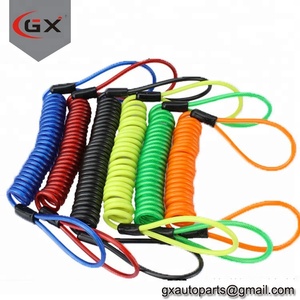 Cable de recordatorio de bloqueo de disco de alarma de motocicleta, PVC + Cable de acero, 1,2 m, 1,5 m, 2,0 m