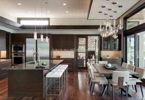 Di fascia alta colore nero noce impiallacciatura solido armadio da <span class=keywords><strong>cucina</strong></span> - Product Image 3