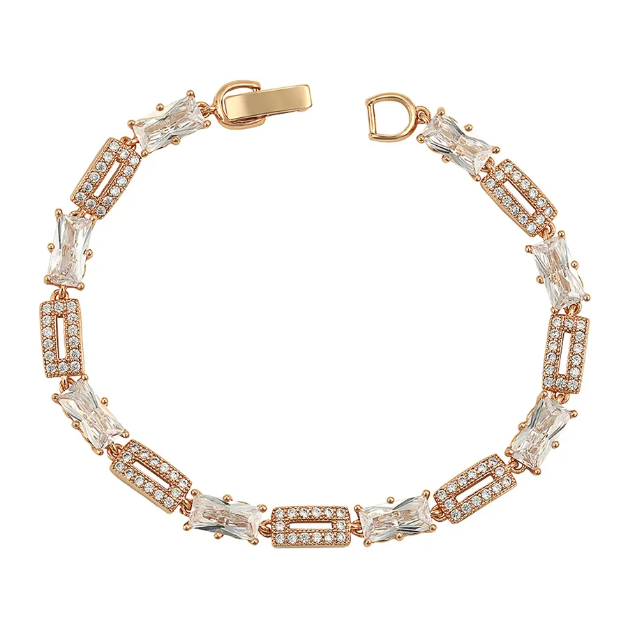 76463 Xuping Multi-stone hollow jewelry market top grade plain 18k gold bracelet