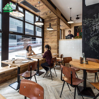 Ensemble de table et de chaises de café industriel d'occasion pas cher pour les cafés italiens