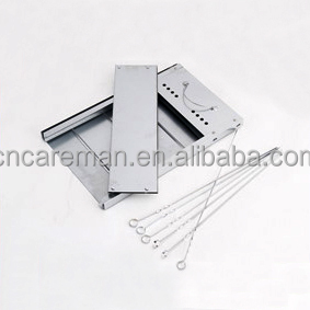 Có Thể Tháo Rời/Ráp Thép Mạ Kẽm Mangal Kebab/Kabob/Shashlik Grill, Xách Tay BBQ Mangal Brazier Trường Hợp Với 6 Cái Xiên - Product Image 5