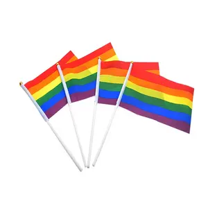 Tongkat Bendera Tangan Festival atau Acara Bendera Kebanggaan Gay Pelangi LGBT