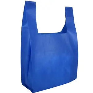 सुपरमार्केट पुन: प्रयोज्य टी शर्ट शॉपिंग बैग, यू कटौती गैर बुना टी शर्ट बैग