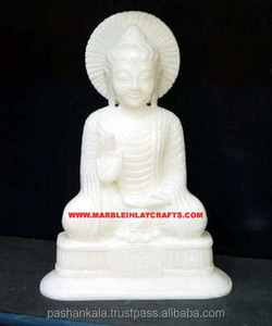 Statue de bouddha en marbre blanc, étanche, pur - Product Image 1