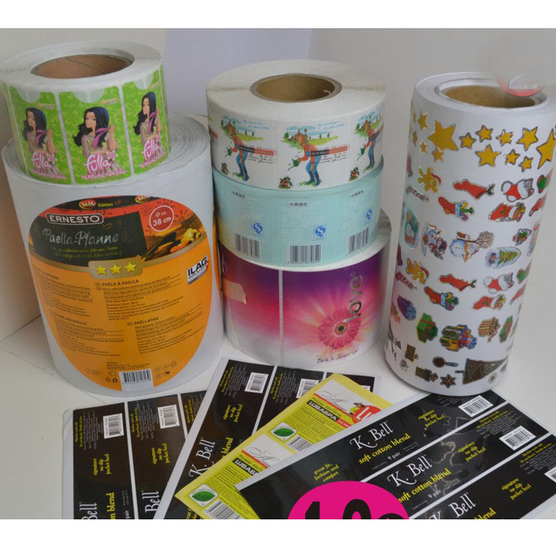 Printed Logo for Packaging Waterproof Sticker Printing Roll Label bright silver foil cosmetic wine packaging label sticker