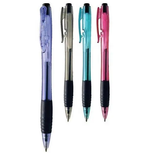 Borracha grip clique tipo escritório ou escola uso claro colorido caneta esferográfica fabricante