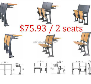 USIT US-908 cadeiras escolares mais baratas mesas de sala de aula da faculdade e assento dobrável cadeiras de igreja intertravadas - Product Image 3