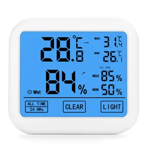 Free Shipping Luxury Wall Mounted Digital Hygrometer Household Indoor Room Temperature LED Thermometer MAX MIN temperature meter