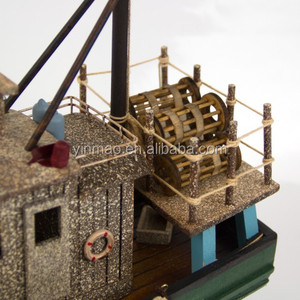 Autentico aspetto stagionato modello di barca da pesca in legno, 45x14x38cm - Product Image 4