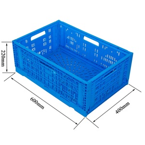 High Quality Blue Color Large Fruits <b>Folding</b> <b>Plastic</b> Pallet <b>Crates</b> for Sale