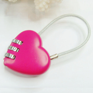 Cr-28a mini lindo 3 dígitos maleta de equipaje candado de color rojo en forma de corazón cerradura codificada - Product Image 1