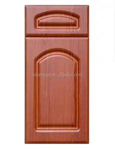 Wooden Grain PVC Veneer Skin Cabinet Door Kitchen Cabinet Doors Interior Swing MDF Finished