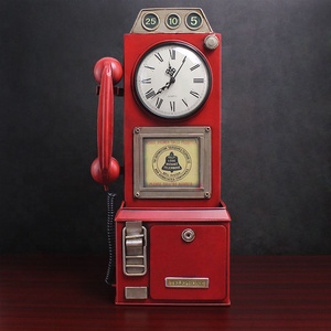 Retro Modello di Telefono <span class=keywords><strong>Arredamento</strong></span> Vintage Retro Orologio Da Tavolo Orologio Da Tavolo <span class=keywords><strong>Antico</strong></span> <span class=keywords><strong>Classico</strong></span> Battuto Bar Caffè A Casa Artigianato Decorazione - Product Image 6