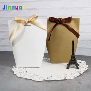 Jinayon Wholesale Blank Kraft Paper Folding Bag White Black Candy Bag Wedding Favors Gift Box Package