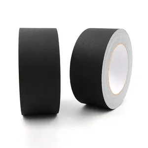 Ampiamente usato resistente senza residui di finitura a bassa lucentezza tessuto rivestito in vinile video e pellicola nero gaffer nastro impermeabile 50mm x 50m