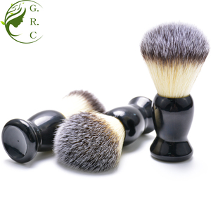 Kendi logo hiçbir adedi sentetik kıl saç ABS kolu tıraş sakal fırça krem porsuk Vegan sentetik erkek tıraş fırçası - Product Image 4