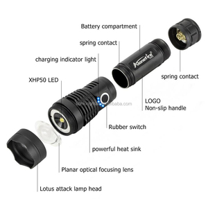 Alonefire Đèn Pin LED Zoom Công Suất Cao H002 XHP50 Đèn Sáng Săn Bắn Đèn Pin Usb Câu Cá Tuần Tra Ngoài Trời Mạnh Mẽ Hoạt Động 26650 - Product Image 4